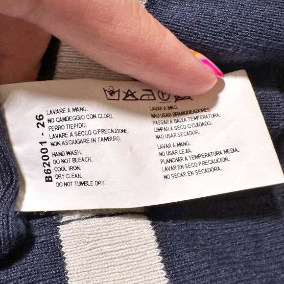 Armani Collezioni Women Silk Blend Long Sleeves Basic Cardigan Top Navy Blue 12 - Picture 8 of 16